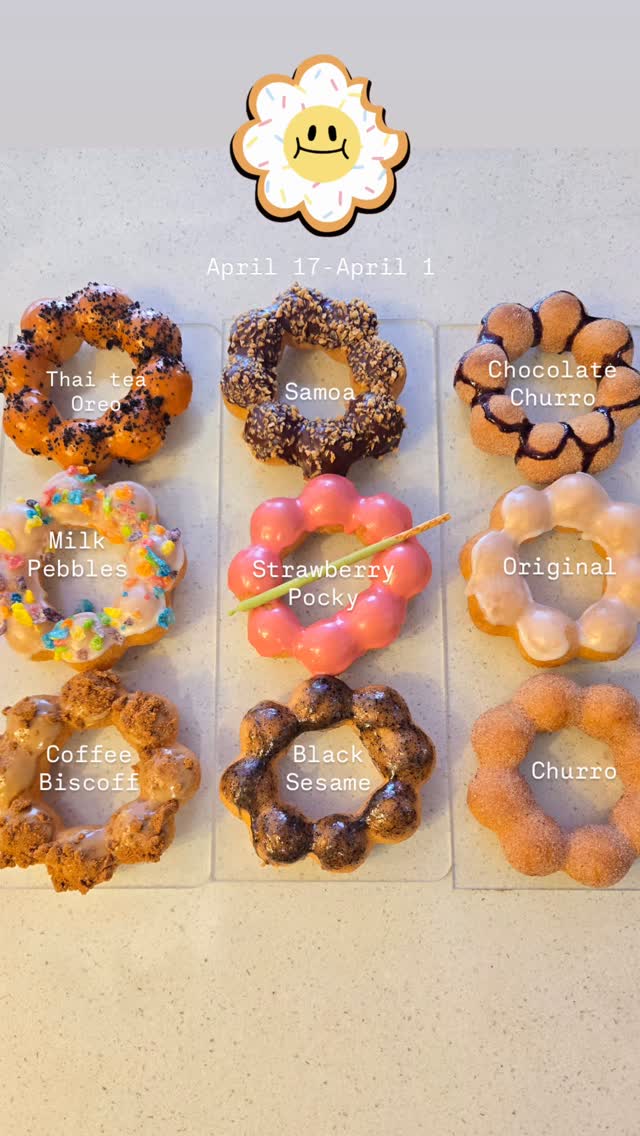 Mochi donut menu lineup